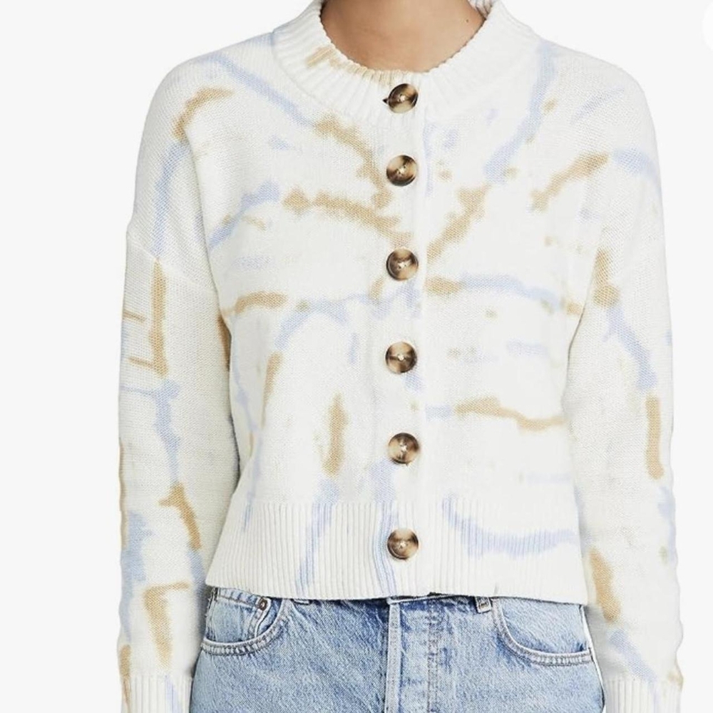 Madewell Tie Dye Cropped Broadway Cardigan Sweater Chic